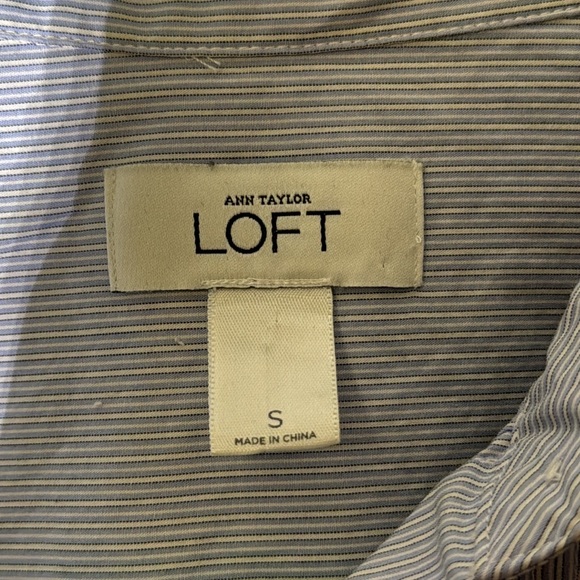 Women’s Small Loft light blue striped dress - Picture 3 of 7